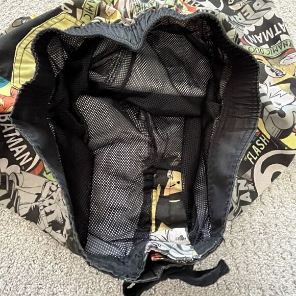 Batman Mens Swim Trunks Board Shorts Sz XL DC Comics Robin Flash Pop Art Black - Picture 11 of 12